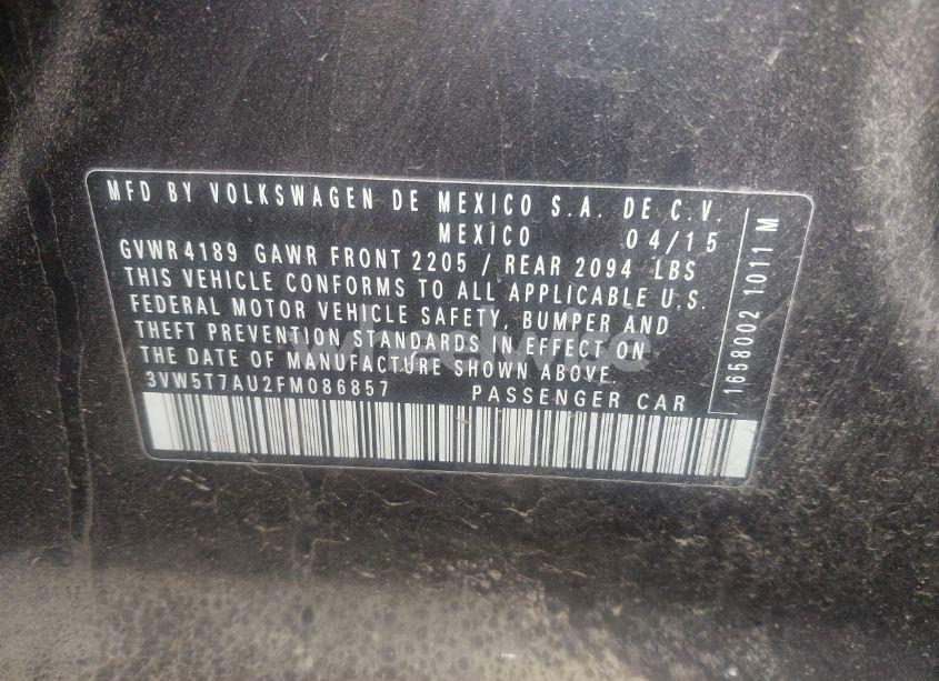 Photo 9 of 2015 Volkswagen Golf GTI 2.0T SE 4-DOOR (VIN 3VW5T7AU2FM086857)