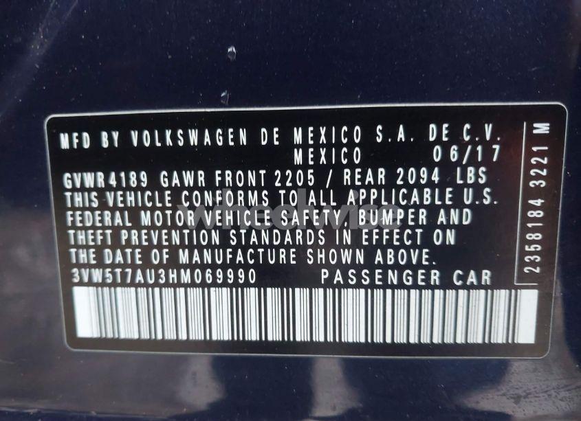 Photo 9 of 2017 Volkswagen Golf GTI AUTOBAHN 4-DOOR/S 4-DOOR/SE 4-DOOR/SPORT 4-DOOR (VIN 3VW5T7AU3HM069990)