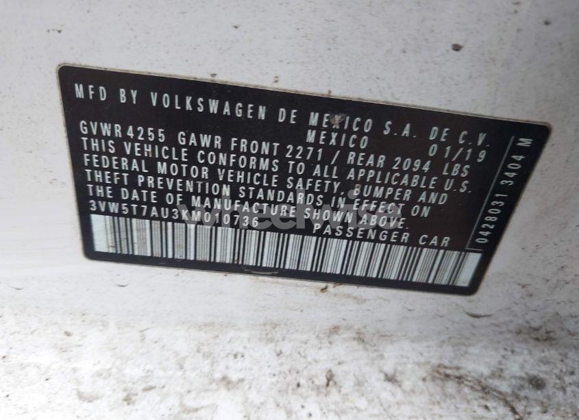 Photo 9 of 2019 Volkswagen Golf GTI 2.0T AUTOBAHN/2.0T RABBIT EDITION/2.0T S/2.0T SE (VIN 3VW5T7AU3KM010736)