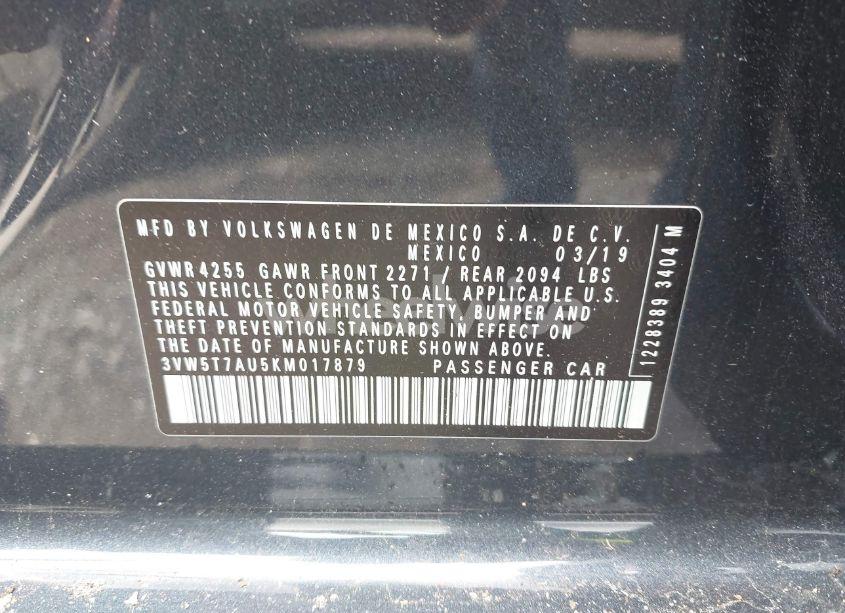 Photo 9 of 2019 Volkswagen Golf GTI 2.0T AUTOBAHN/2.0T RABBIT EDITION/2.0T S/2.0T SE (VIN 3VW5T7AU5KM017879)