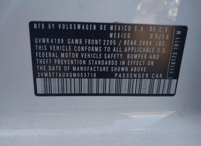 Photo 9 of 2016 Volkswagen Golf GTI S 4-DOOR (VIN 3VW5T7AU8GM053718)