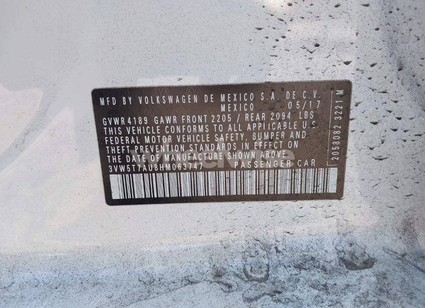 Photo 9 of 2017 Volkswagen Golf GTI AUTOBAHN 4-DOOR/S 4-DOOR/SE 4-DOOR/SPORT 4-DOOR (VIN 3VW5T7AU8HM063747)