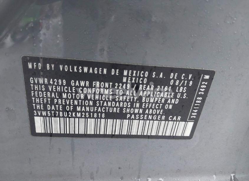 Photo 9 of 2019 Volkswagen Jetta GLI 2.0T 35TH ANNIVERSARY EDITION/2.0T AUTOBAHN/2.0T S (VIN 3VW5T7BU2KM251816)