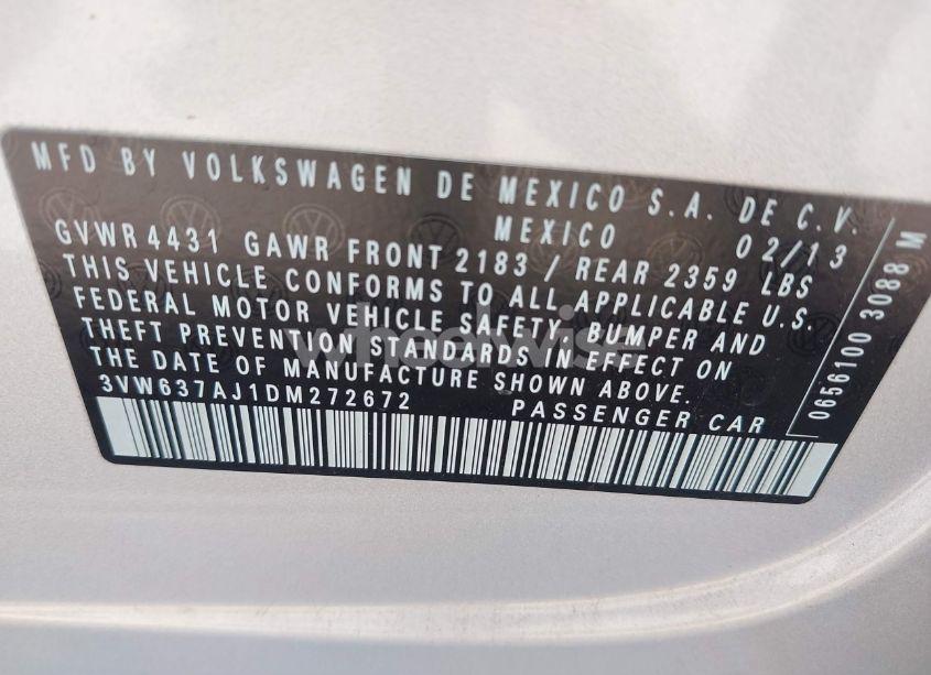 Photo 9 of 2013 Volkswagen Jetta HYBRID SEL (VIN 3VW637AJ1DM272672)