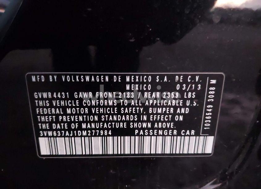 Photo 9 of 2013 Volkswagen Jetta HYBRID SEL (VIN 3VW637AJ1DM277984)