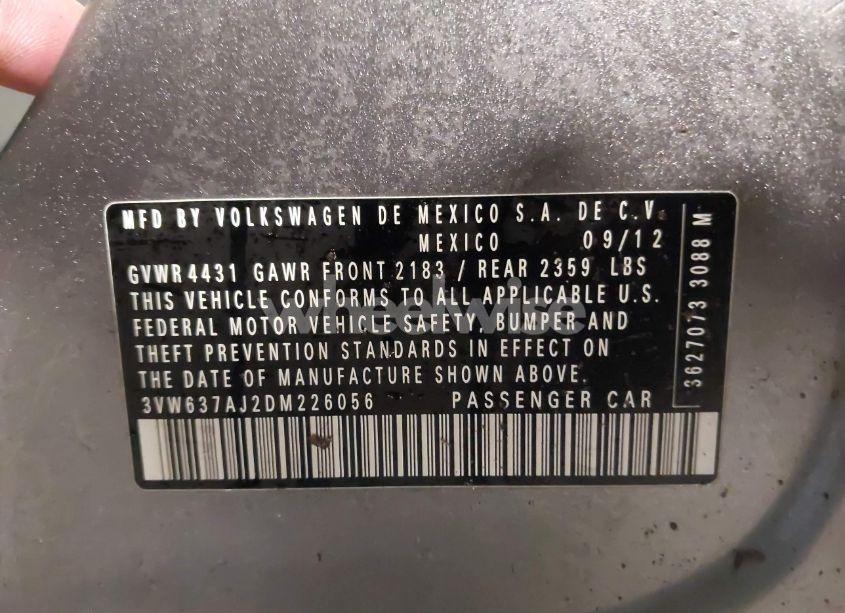 Photo 9 of 2013 Volkswagen Jetta HYBRID SEL (VIN 3VW637AJ2DM226056)