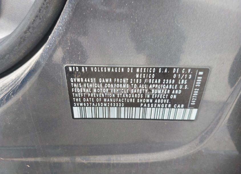 Photo 9 of 2013 Volkswagen Jetta HYBRID SEL (VIN 3VW637AJ5DM263330)