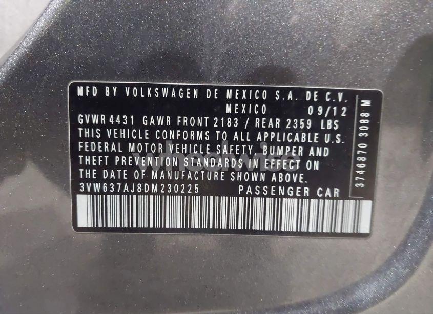 Photo 9 of 2013 Volkswagen Jetta HYBRID SEL (VIN 3VW637AJ8DM230225)