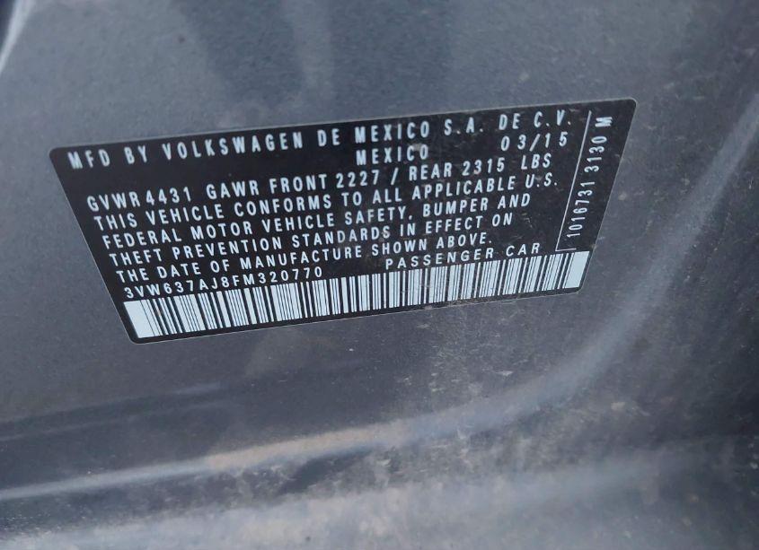 Photo 9 of 2015 Volkswagen Jetta HYBRID SEL PREMIUM (VIN 3VW637AJ8FM320770)