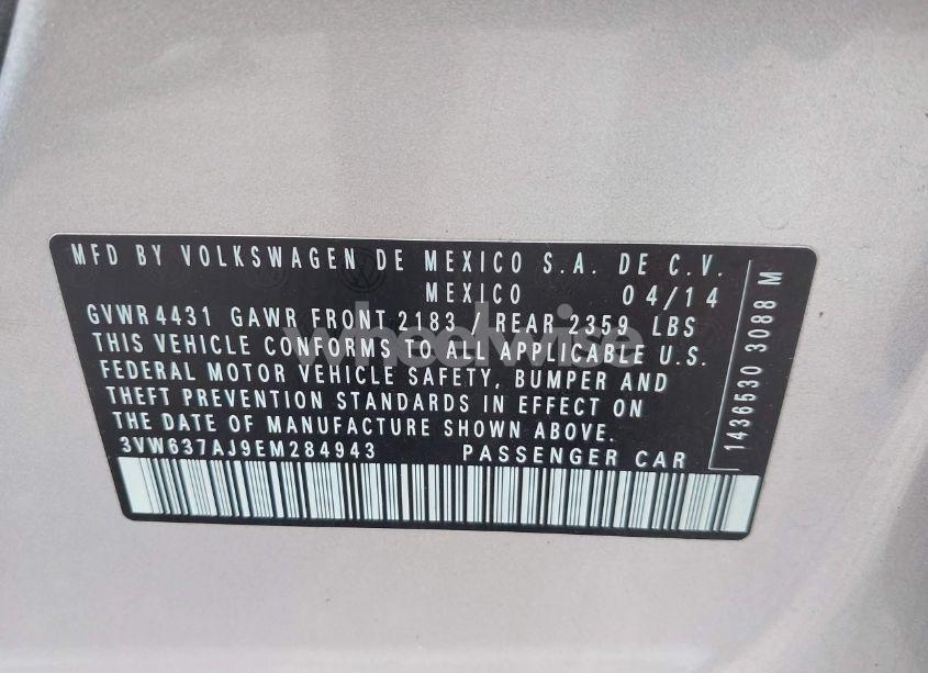 Photo 9 of 2014 Volkswagen Jetta HYBRID SEL (VIN 3VW637AJ9EM284943)