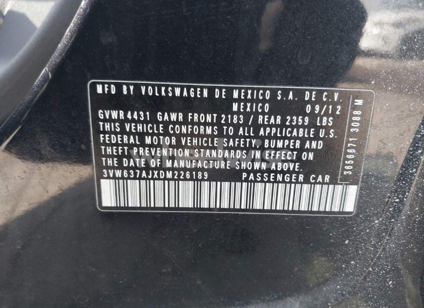 Photo 9 of 2013 Volkswagen Jetta HYBRID SEL (VIN 3VW637AJXDM226189)