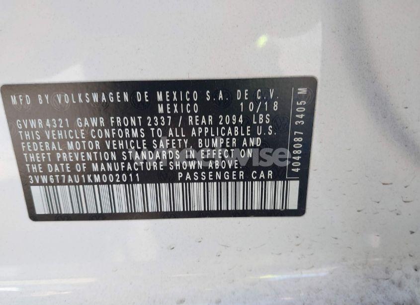 Photo 9 of 2019 Volkswagen Golf GTI 2.0T AUTOBAHN/2.0T RABBIT EDITION/2.0T S/2.0T SE (VIN 3VW6T7AU1KM002011)