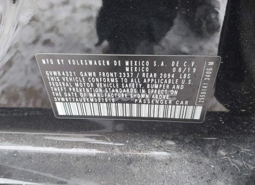 Photo 9 of 2019 Volkswagen Golf GTI 2.0T AUTOBAHN/2.0T RABBIT EDITION/2.0T S/2.0T SE (VIN 3VW6T7AU2KM027516)