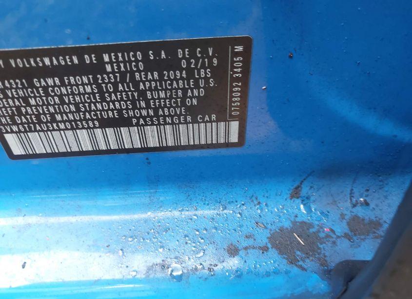 Photo 9 of 2019 Volkswagen Golf GTI 2.0T AUTOBAHN/2.0T RABBIT EDITION/2.0T S/2.0T SE (VIN 3VW6T7AU3KM013589)