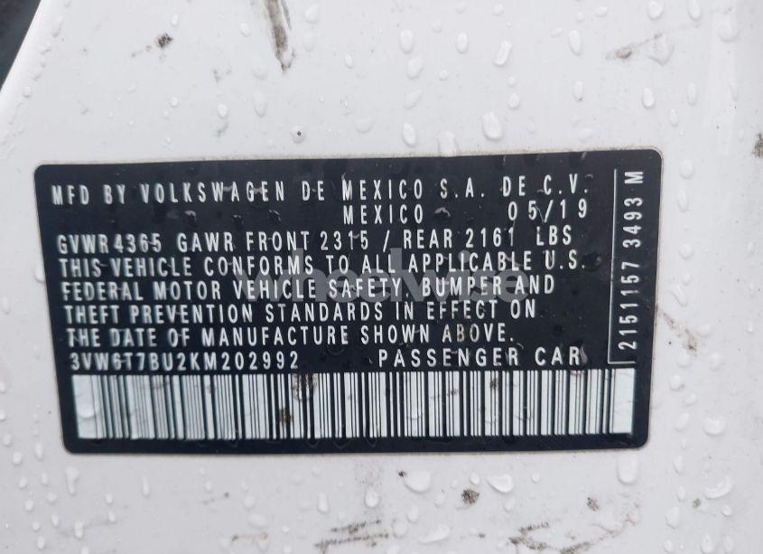 Photo 9 of 2019 Volkswagen Jetta GLI 2.0T 35TH ANNIVERSARY EDITION/2.0T AUTOBAHN/2.0T S (VIN 3VW6T7BU2KM202992)