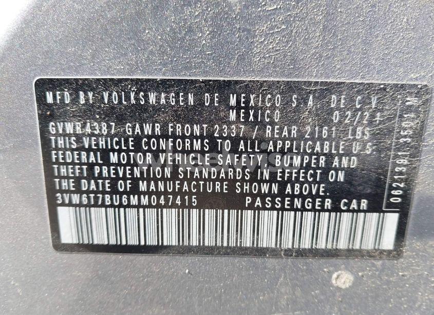 Photo 9 of 2021 Volkswagen Jetta GLI 2.0T AUTOBAHN/2.0T S (VIN 3VW6T7BU6MM047415)