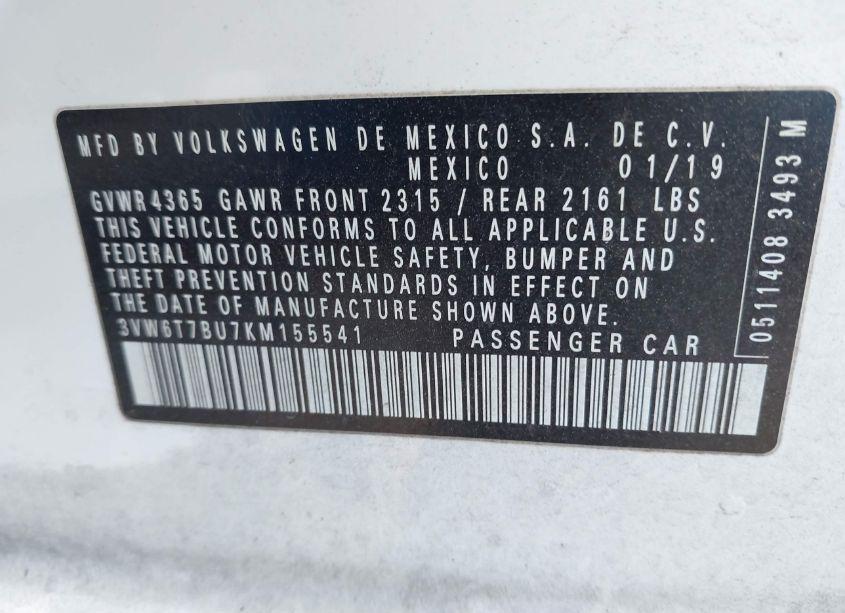 Photo 9 of 2019 Volkswagen Jetta GLI 2.0T 35TH ANNIVERSARY EDITION/2.0T AUTOBAHN/2.0T S (VIN 3VW6T7BU7KM155541)