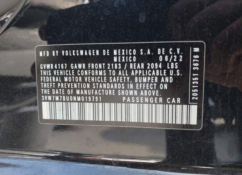 Photo 9 of 2022 Volkswagen Jetta 1.5T SE (VIN 3VW7M7BU0NM019791)