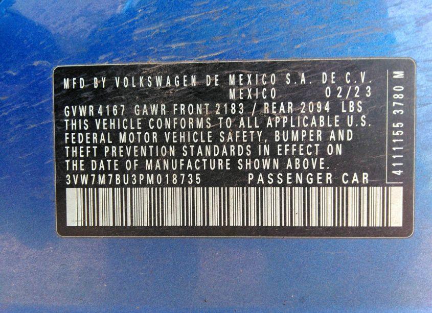 Photo 9 of 2023 Volkswagen Jetta 1.5T SE (VIN 3VW7M7BU3PM018735)