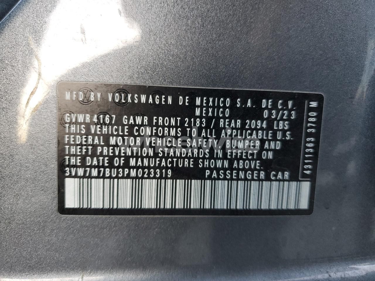 Photo 12 of 2023 VOLKSWAGEN JETTA SE (VIN 3VW7M7BU3PM023319)