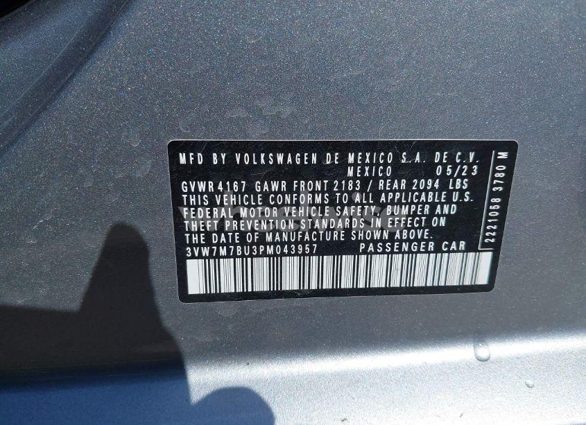 Photo 9 of 2023 Volkswagen Jetta 1.5T SE (VIN 3VW7M7BU3PM043957)