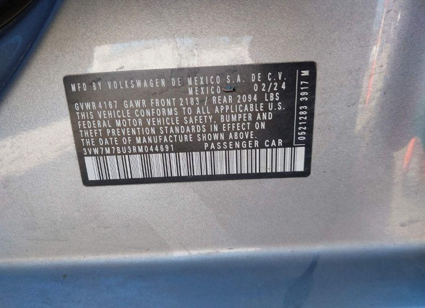 Photo 9 of 2024 Volkswagen Jetta 1.5T SE (VIN 3VW7M7BU3RM044691)