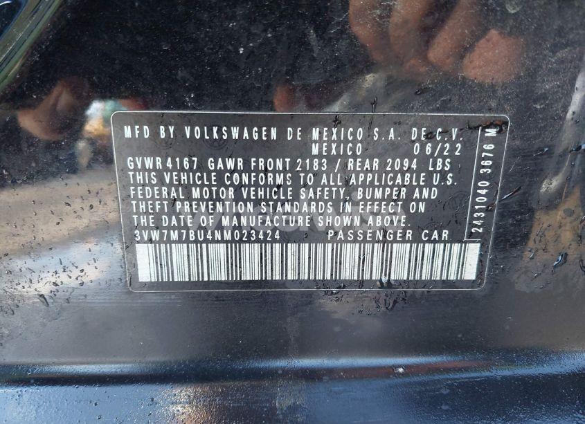 Photo 9 of 2022 Volkswagen Jetta 1.5T SE (VIN 3VW7M7BU4NM023424)