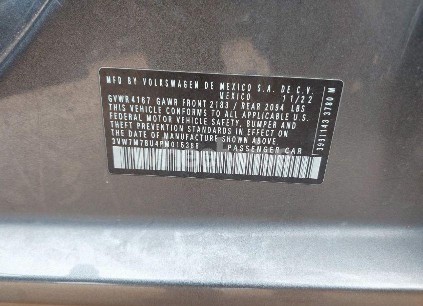 Photo 9 of 2023 Volkswagen Jetta 1.5T SE (VIN 3VW7M7BU4PM015388)