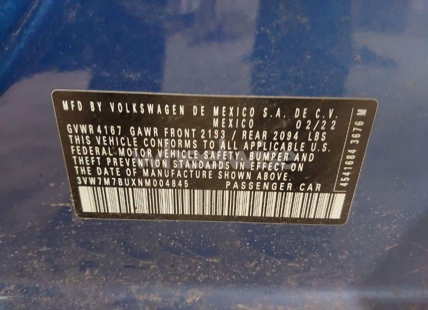 Photo 9 of 2022 Volkswagen Jetta 1.5T SE (VIN 3VW7M7BUXNM004845)