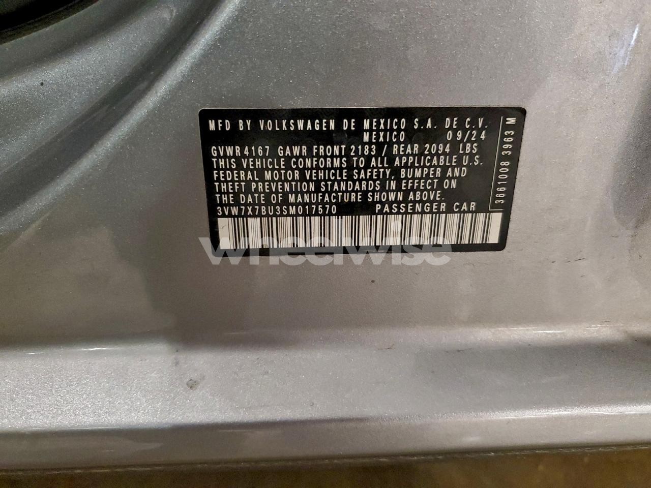 Photo 13 of 2025 VOLKSWAGEN JETTA SE (VIN 3VW7X7BU3SM017570)