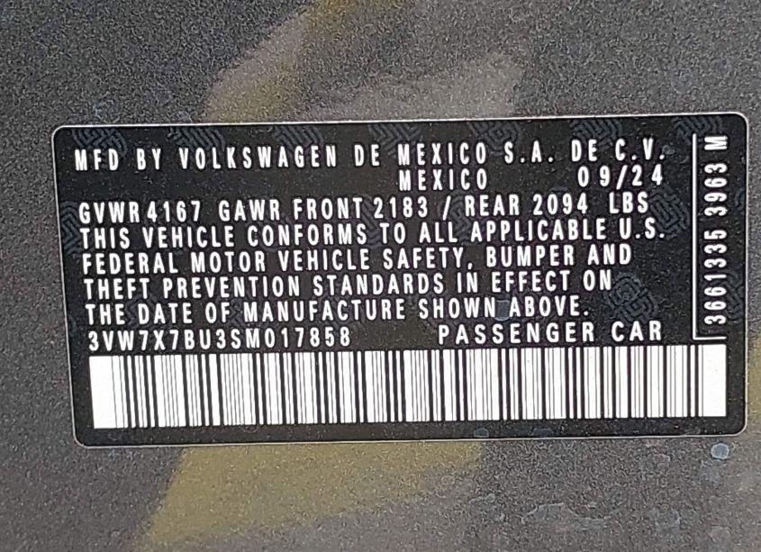 Photo 9 of 2025 Volkswagen Jetta 1.5T SE (VIN 3VW7X7BU3SM017858)