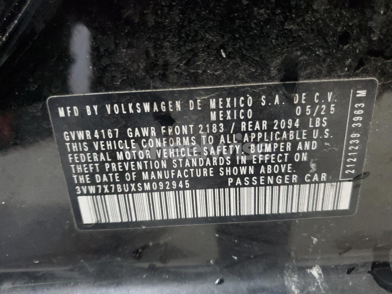 Photo 12 of 2025 VOLKSWAGEN JETTA SE (VIN 3VW7X7BUXSM092945)