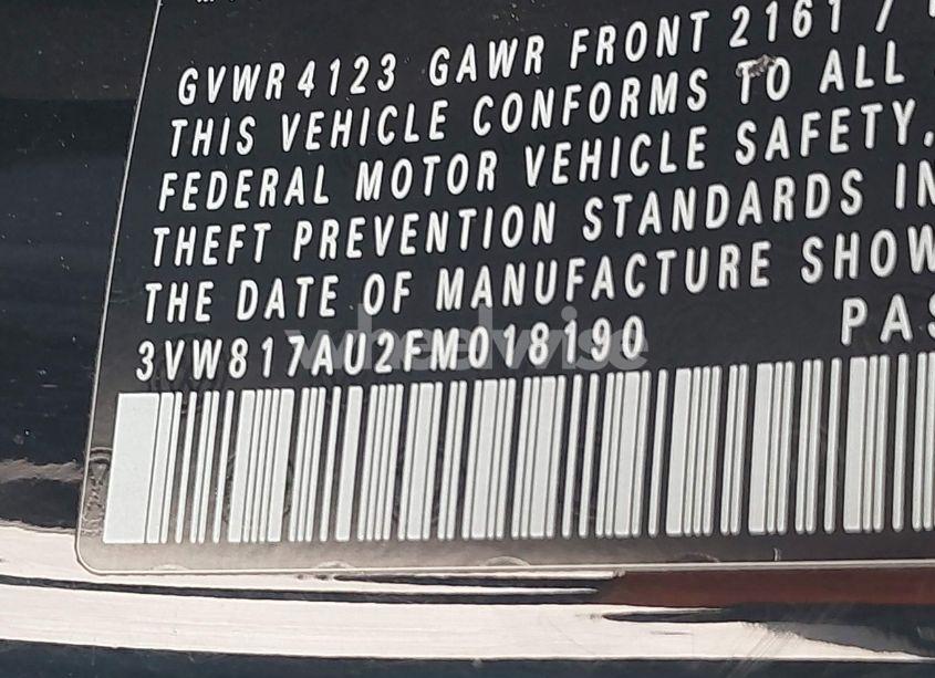 Photo 9 of 2015 Volkswagen Golf LAUNCH EDITION 2-DOOR (VIN 3VW817AU2FM018190)