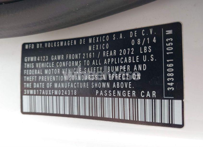 Photo 9 of 2015 Volkswagen Golf LAUNCH EDITION 2-DOOR (VIN 3VW817AUXFM024318)