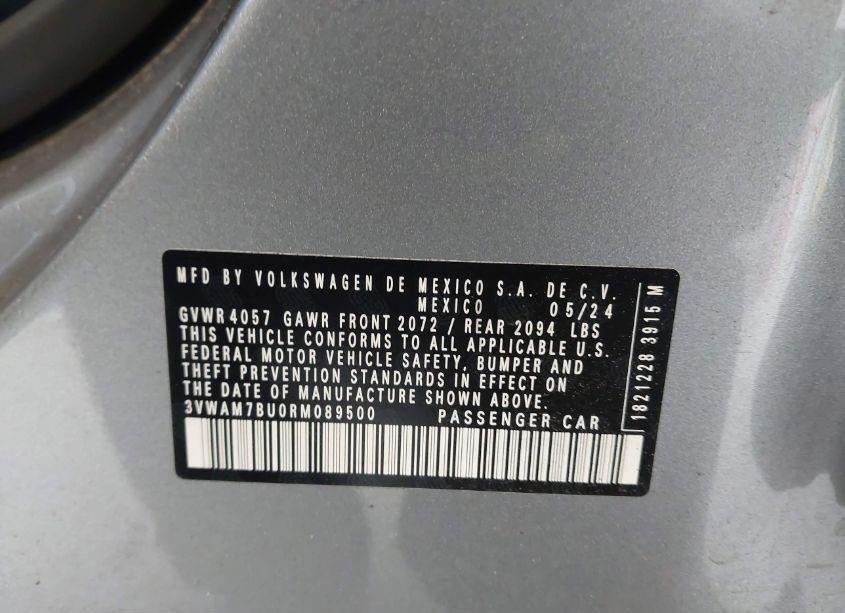Photo 9 of 2024 Volkswagen Jetta 1.5T SPORT (VIN 3VWAM7BU0RM089500)