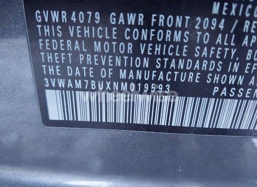 Photo 9 of 2022 Volkswagen Jetta 1.5T SPORT (VIN 3VWAM7BUXNM019593)