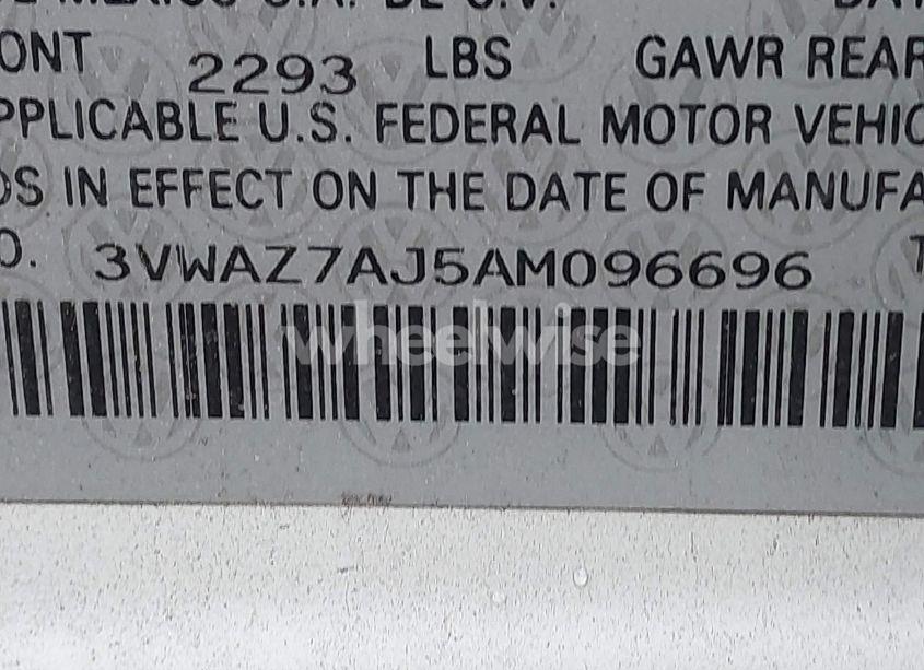 Photo 9 of 2010 Volkswagen Jetta LIMITED EDITION (VIN 3VWAZ7AJ5AM096696)