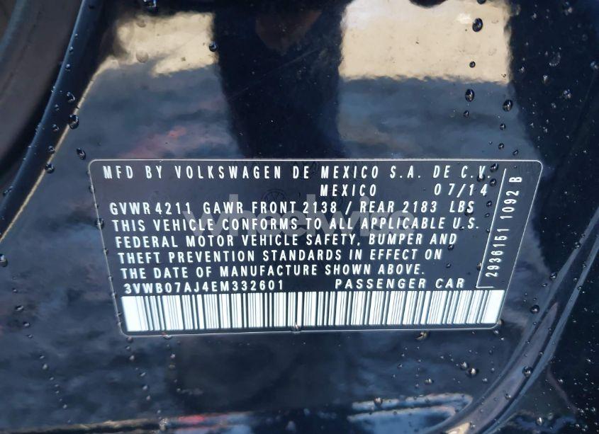 Photo 9 of 2014 Volkswagen Jetta 1.8T SE (VIN 3VWB07AJ4EM332601)