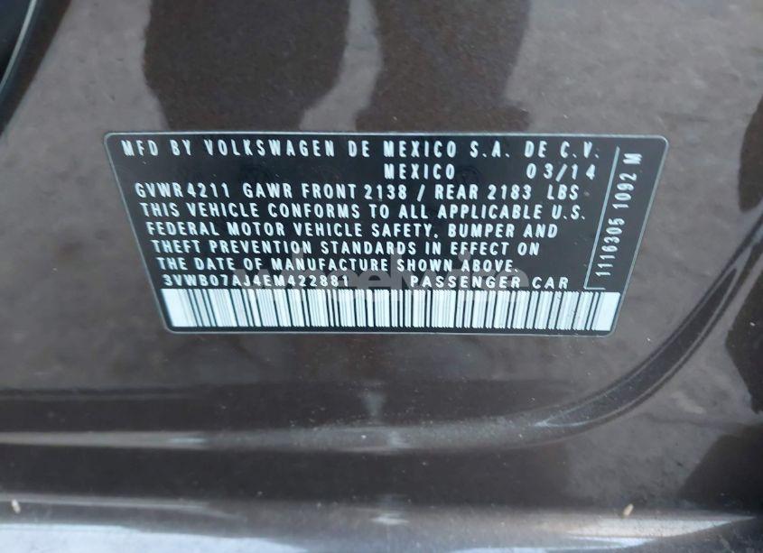 Photo 9 of 2014 Volkswagen Jetta 1.8T SE (VIN 3VWB07AJ4EM422881)