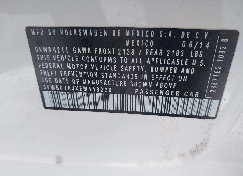 Photo 9 of 2014 Volkswagen Jetta 1.8T SE (VIN 3VWB07AJXEM443220)