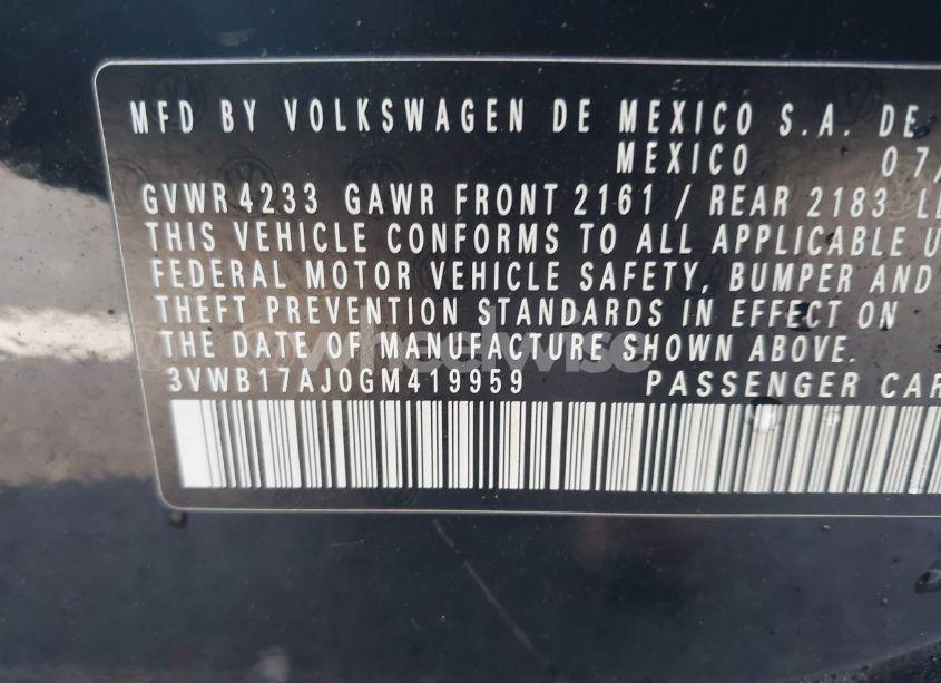 Photo 9 of 2016 Volkswagen Jetta 1.8T SPORT (VIN 3VWB17AJ0GM419959)