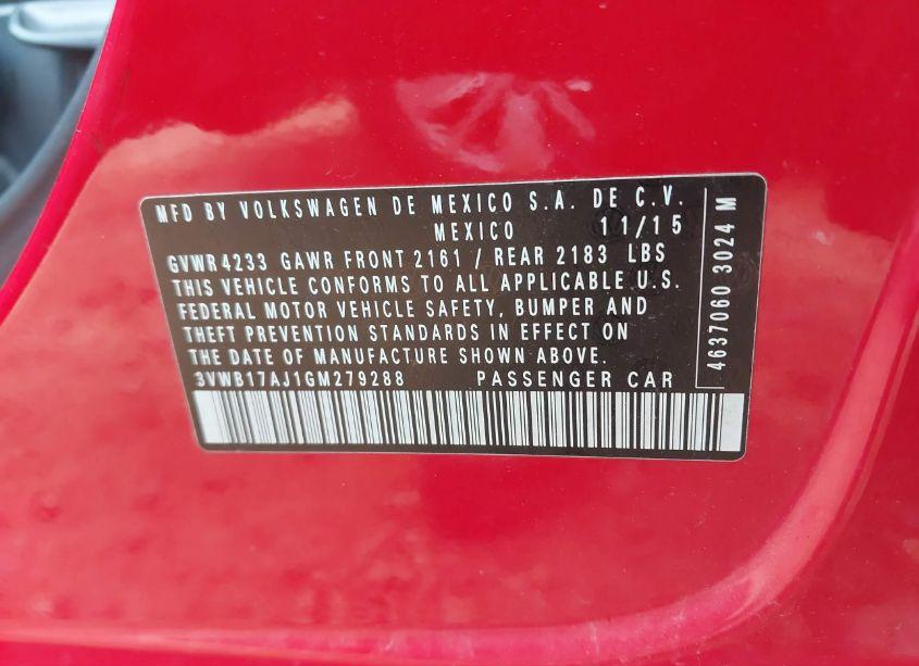 Photo 9 of 2016 Volkswagen Jetta 1.8T SPORT (VIN 3VWB17AJ1GM279288)