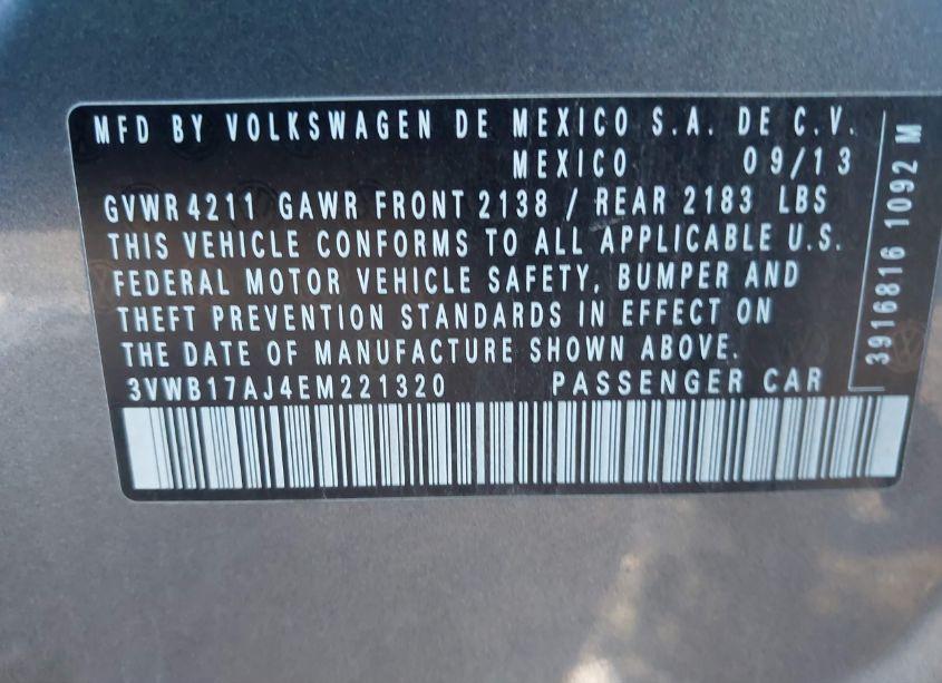 Photo 9 of 2014 Volkswagen Jetta 1.8T SE (VIN 3VWB17AJ4EM221320)