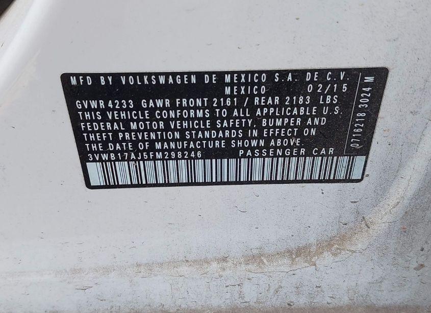 Photo 9 of 2015 Volkswagen Jetta 1.8T SE (VIN 3VWB17AJ5FM298246)