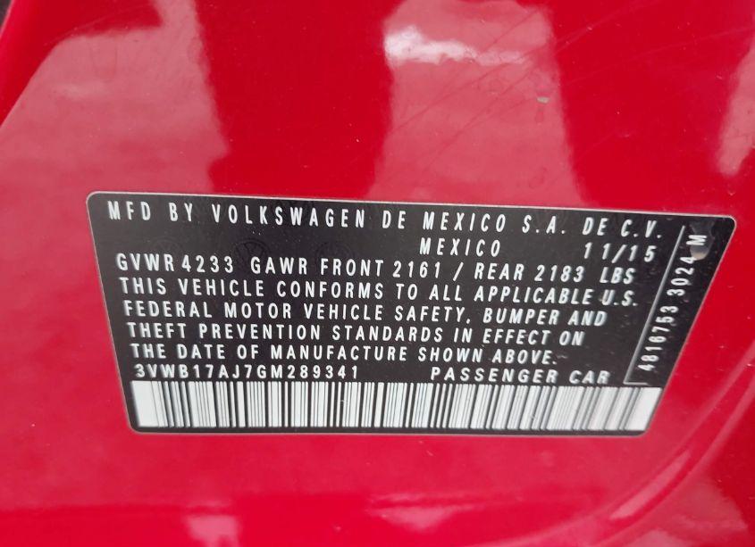 Photo 9 of 2016 Volkswagen Jetta 1.8T SPORT (VIN 3VWB17AJ7GM289341)