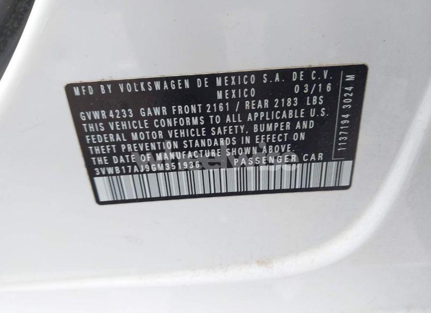 Photo 9 of 2016 Volkswagen Jetta 1.8T SPORT (VIN 3VWB17AJ9GM351936)
