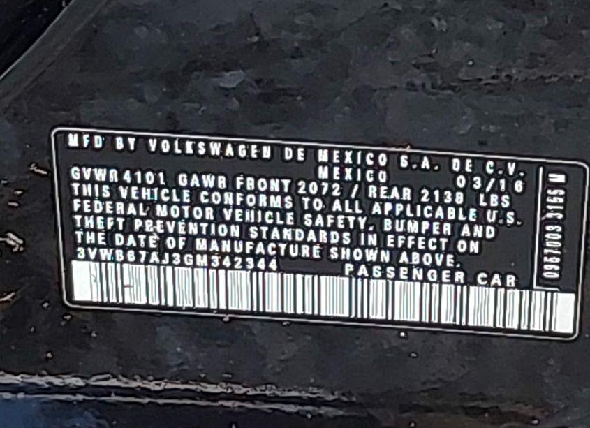 Photo 9 of 2016 Volkswagen Jetta 1.4T SE (VIN 3VWB67AJ3GM342344)