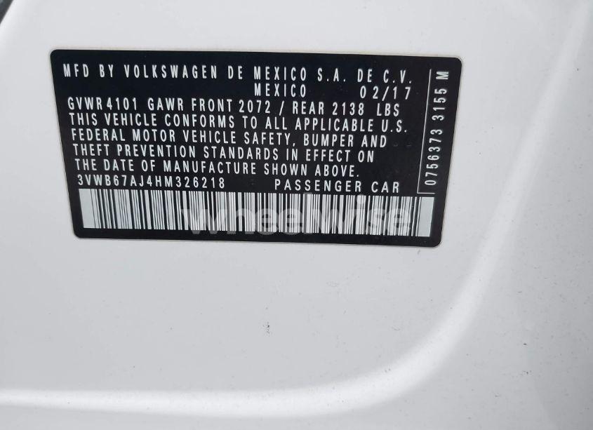 Photo 9 of 2017 Volkswagen Jetta 1.4T SE (VIN 3VWB67AJ4HM326218)