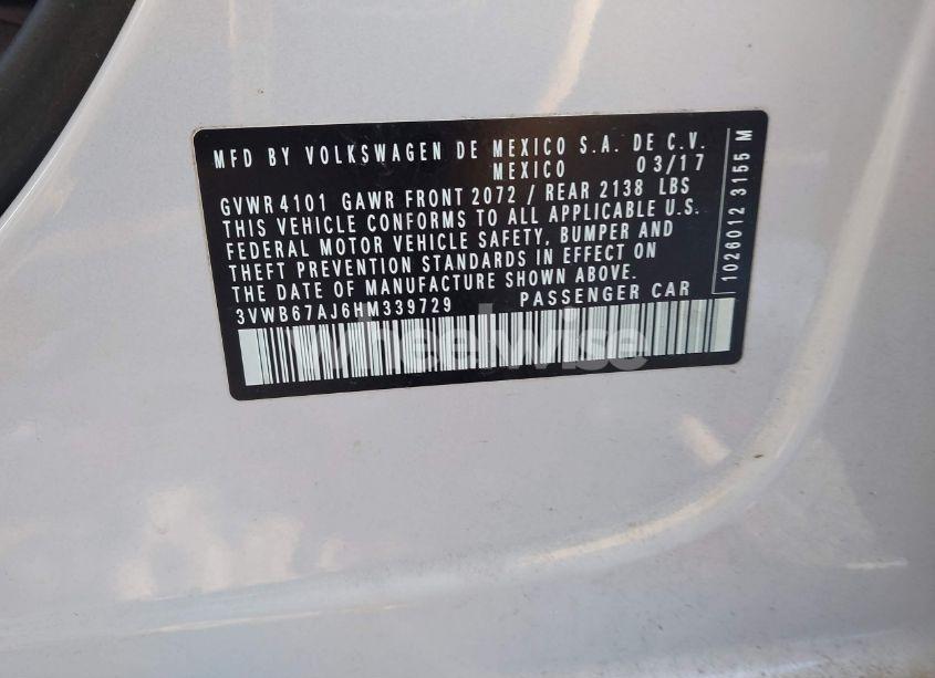 Photo 9 of 2017 Volkswagen Jetta 1.4T SE (VIN 3VWB67AJ6HM339729)