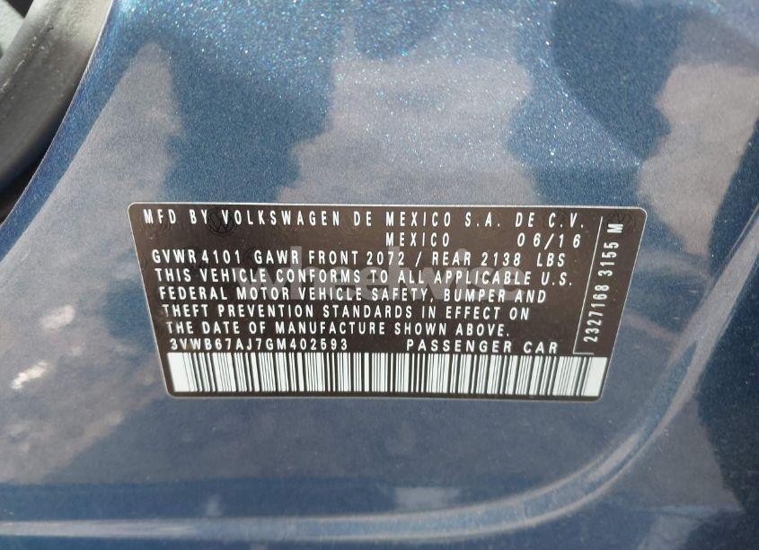 Photo 9 of 2016 Volkswagen Jetta 1.4T SE (VIN 3VWB67AJ7GM402593)